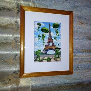 Plastic Army Men Eifle Tower Framed Art Print By Neon Nicho